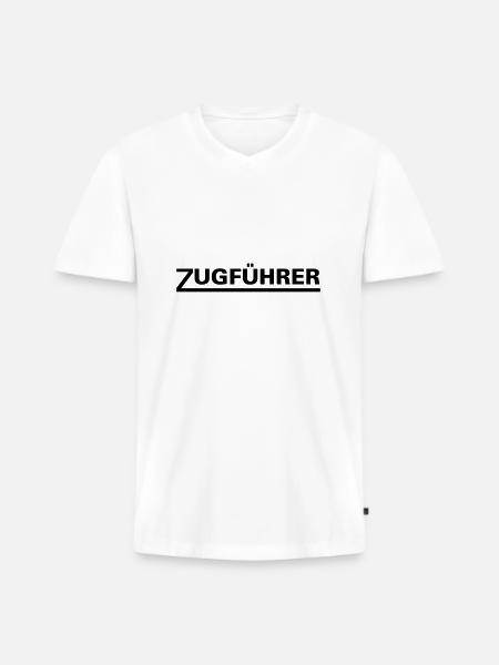 Zugführer - Männer Premium Bio T-Shirt mit V-Ausschnitt - Weiß