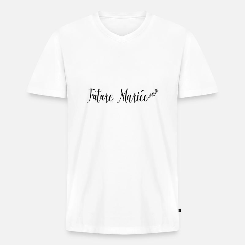 future marie - Männer Premium Bio T-Shirt mit V-Ausschnitt - Weiß