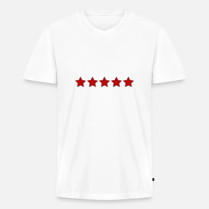 5 sterne - Männer Premium Bio T-Shirt mit V-Ausschnitt - Weiß