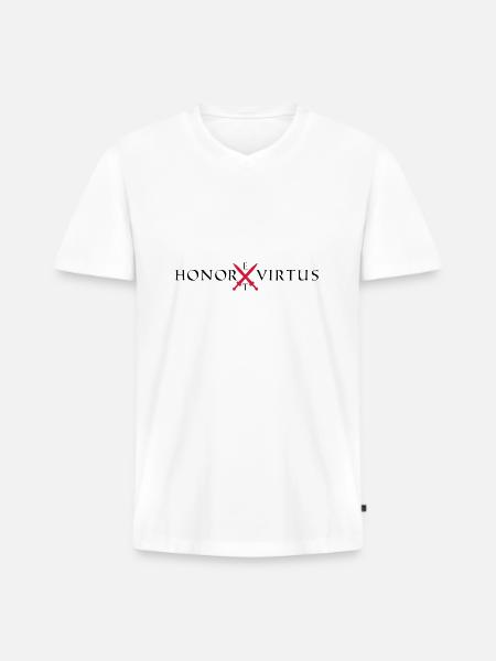 Honor Virtus 2 - Männer Premium Bio T-Shirt mit V-Ausschnitt - Weiß