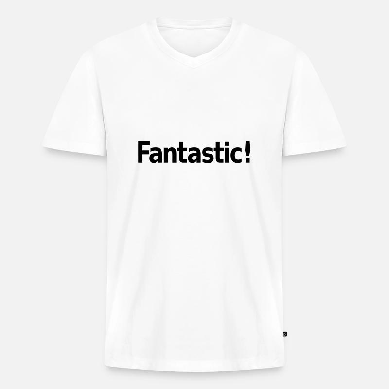 Fantastic - Männer Premium Bio T-Shirt mit V-Ausschnitt - Weiß