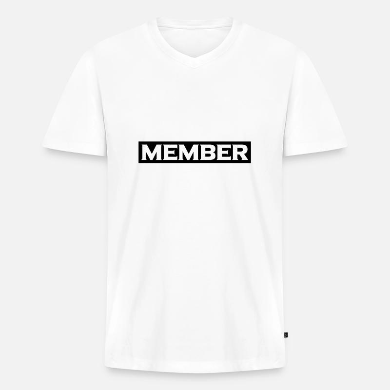 member - Männer Premium Bio T-Shirt mit V-Ausschnitt - Weiß
