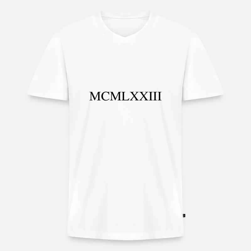 1973 - Männer Premium Bio T-Shirt mit V-Ausschnitt - Weiß