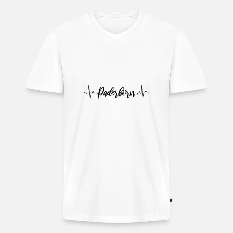EKG Paderborn - Männer Premium Bio T-Shirt mit V-Ausschnitt - Weiß