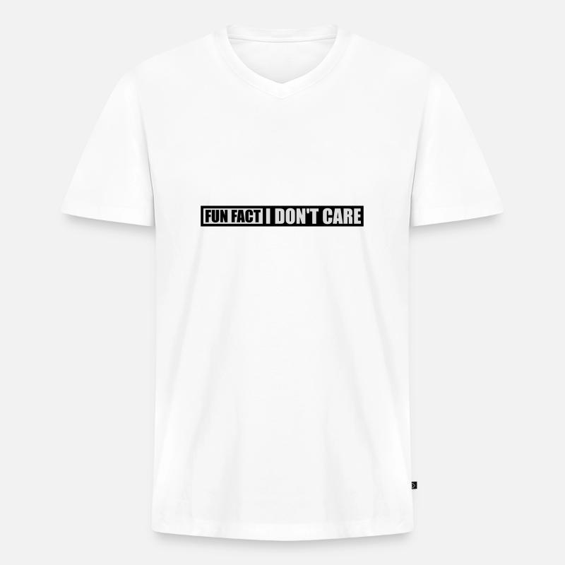 I dont care fact - Männer Premium Bio T-Shirt mit V-Ausschnitt - Weiß