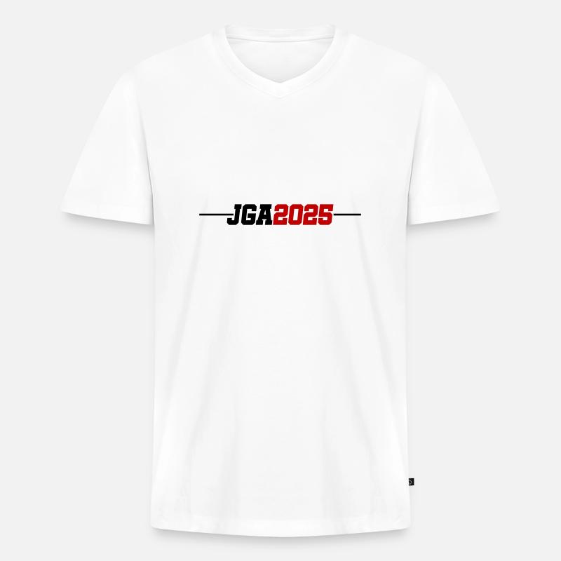 Jga 2025 - Männer Premium Bio T-Shirt mit V-Ausschnitt - Weiß
