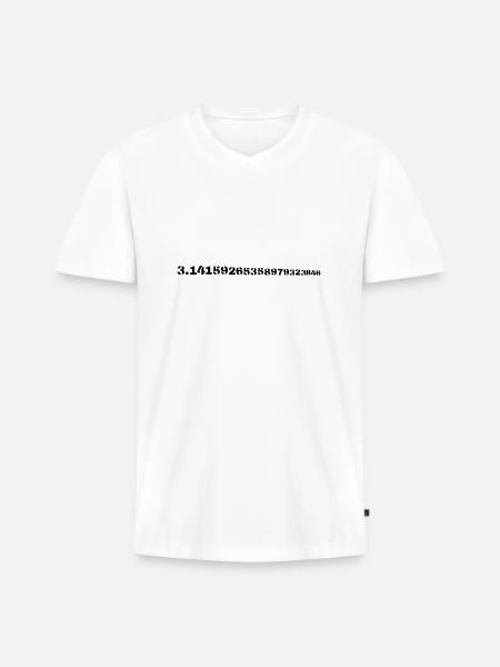 Pi - Männer Premium Bio T-Shirt mit V-Ausschnitt - Weiß
