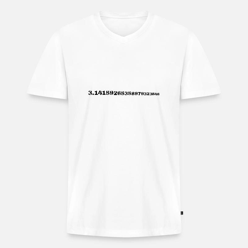 Pi - Männer Premium Bio T-Shirt mit V-Ausschnitt - Weiß
