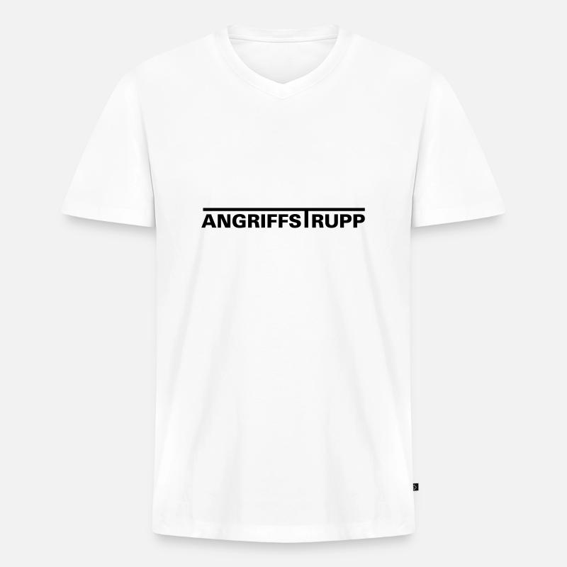 Angriffstrupp - Männer Premium Bio T-Shirt mit V-Ausschnitt - Weiß