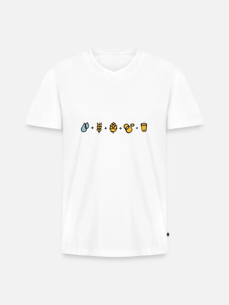 Bier Formel - Männer Premium Bio T-Shirt mit V-Ausschnitt - Weiß