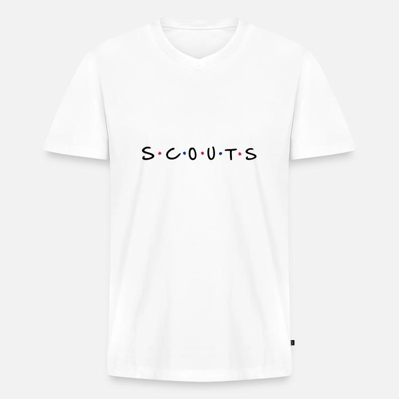 Scouts - Männer Premium Bio T-Shirt mit V-Ausschnitt - Weiß