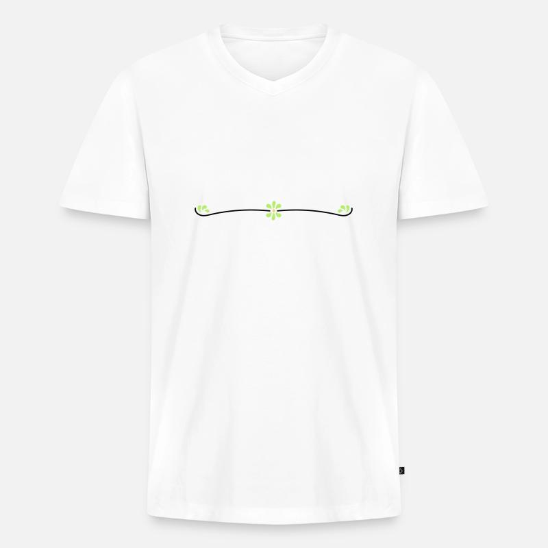 Blumenranke - Männer Premium Bio T-Shirt mit V-Ausschnitt - Weiß