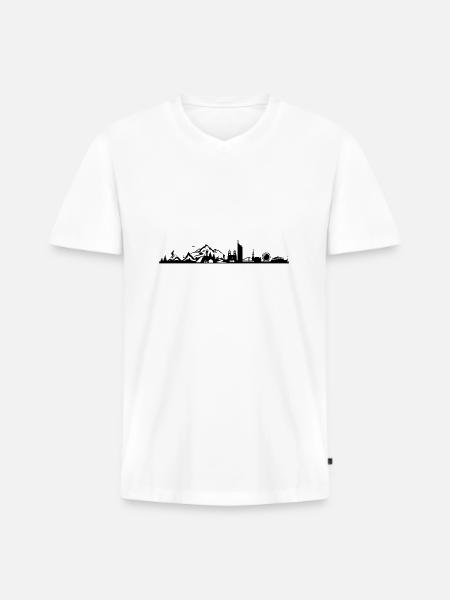 Skyline - Österreich - Männer Premium Bio T-Shirt mit V-Ausschnitt - Weiß