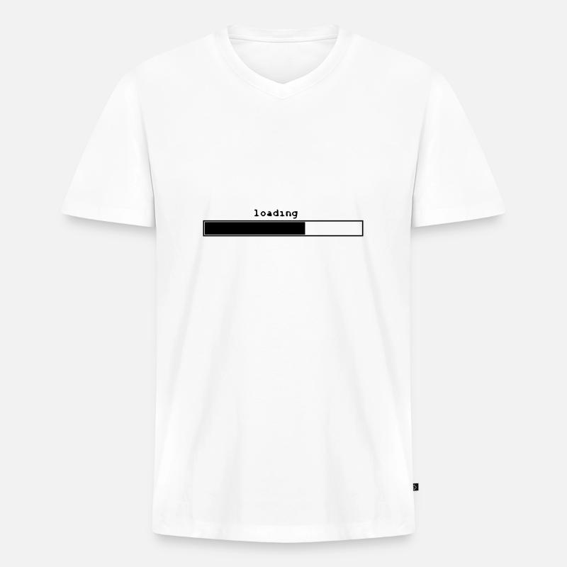 loading - Männer Premium Bio T-Shirt mit V-Ausschnitt - Weiß