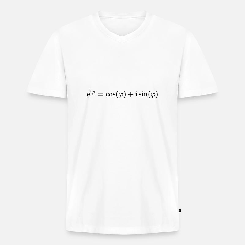 Eulersche Identitaet - Männer Premium Bio T-Shirt mit V-Ausschnitt - Weiß
