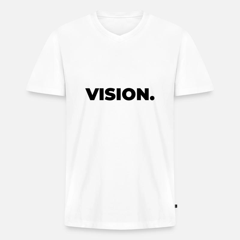Vision - Männer Premium Bio T-Shirt mit V-Ausschnitt - Weiß