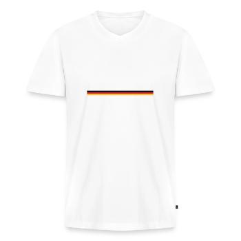 noir rouge or - T-shirt encolure en V Premium bio Homme - blanc - Devant - Nico (187cm)