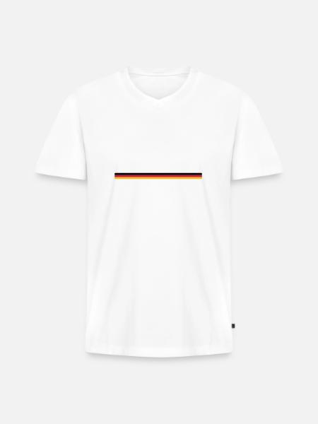 black red gold - Men's Premium Organic T-shirt with V-neck - white