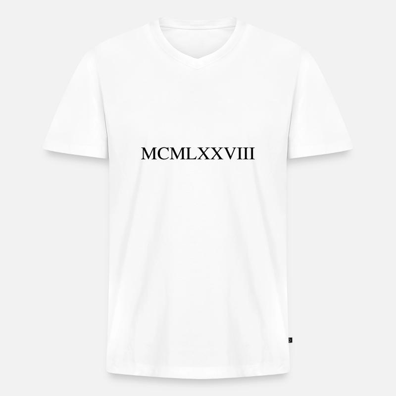 1978 - Männer Premium Bio T-Shirt mit V-Ausschnitt - Weiß