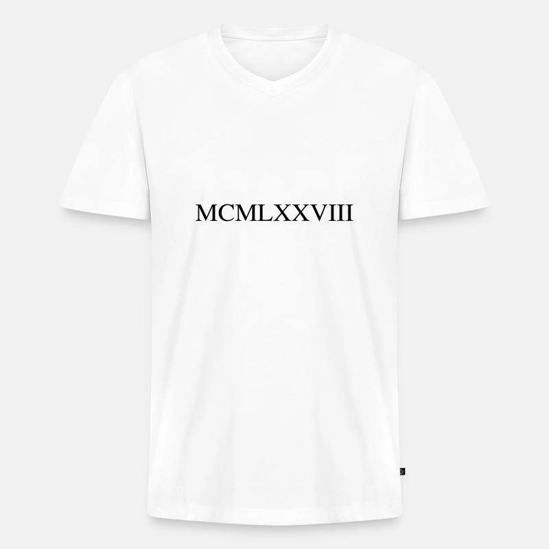 1978 - Männer Premium Bio T-Shirt mit V-Ausschnitt - Weiß