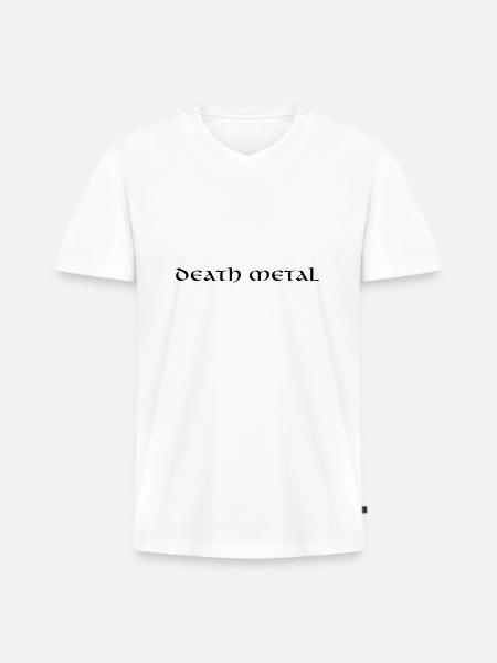 Death Metal - Männer Premium Bio T-Shirt mit V-Ausschnitt - Weiß
