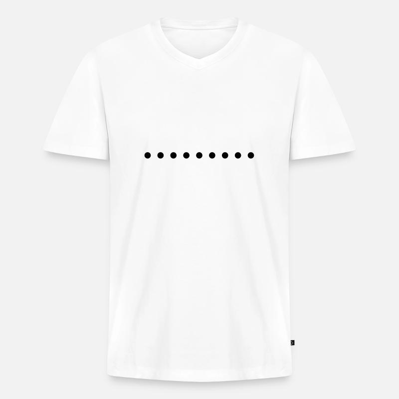 punkte - Männer Premium Bio T-Shirt mit V-Ausschnitt - Weiß