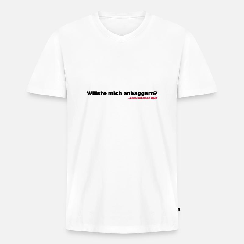 Anbaggern - Männer Premium Bio T-Shirt mit V-Ausschnitt - Weiß