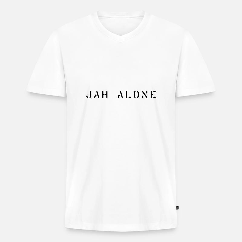 jahalone - Männer Premium Bio T-Shirt mit V-Ausschnitt - Weiß
