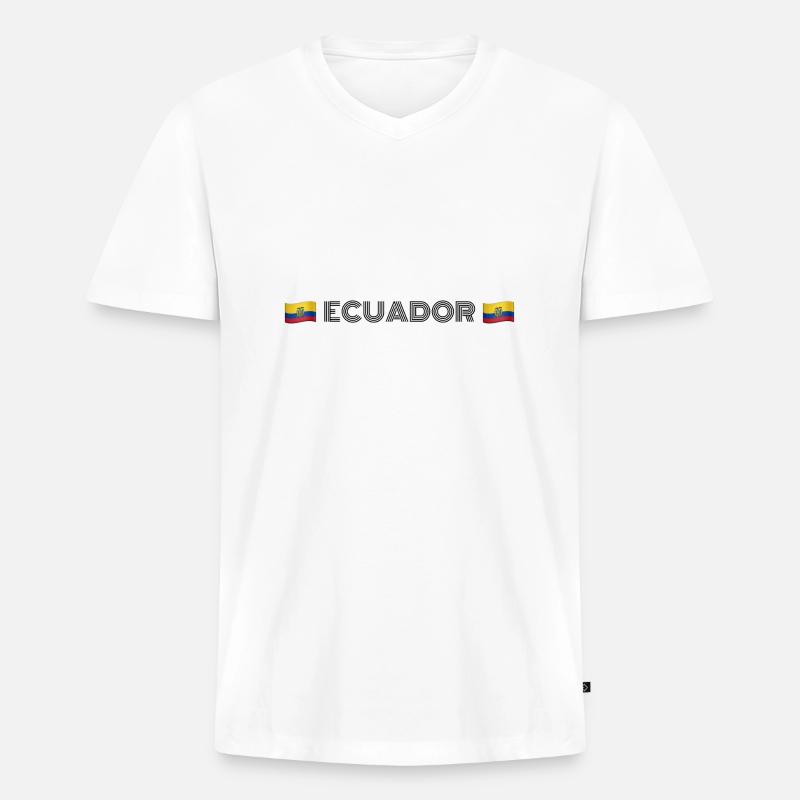 ECUADOR - Männer Premium Bio T-Shirt mit V-Ausschnitt - Weiß