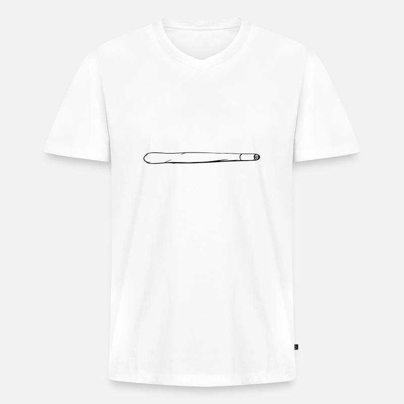 Joint - Männer Premium Bio T-Shirt mit V-Ausschnitt - Weiß