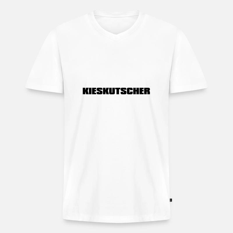 Kieskutscher, Kiesfahrer - Männer Premium Bio T-Shirt mit V-Ausschnitt - Weiß