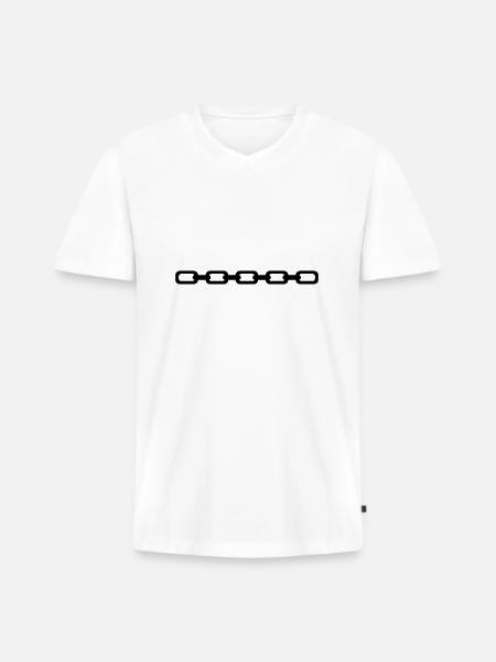 Kette - Männer Premium Bio T-Shirt mit V-Ausschnitt - Weiß