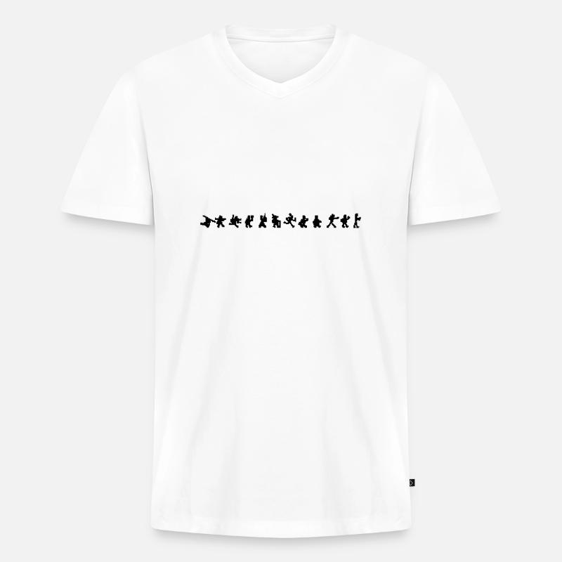 Pixel Evolution - Männer Premium Bio T-Shirt mit V-Ausschnitt - Weiß