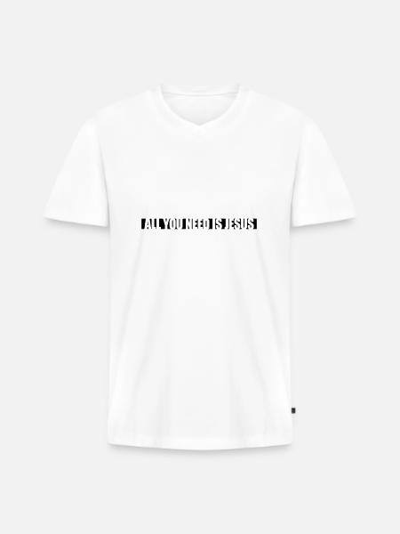 Strip Need Jesus - Men's Premium Organic T-shirt with V-neck - white