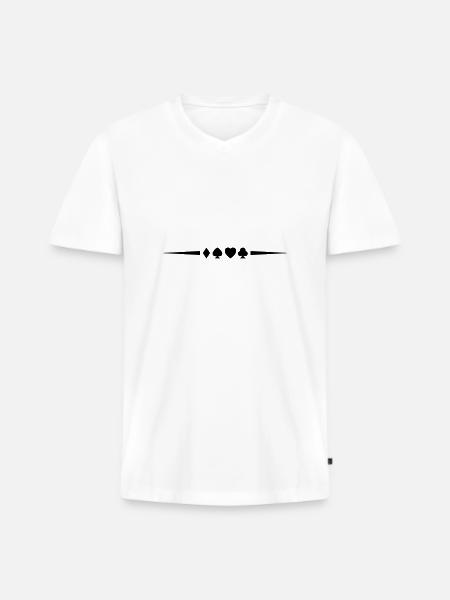 poker_symbol_design_1 - T-shirt encolure en V Premium bio Homme - blanc