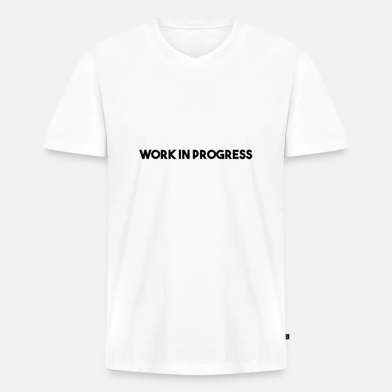 Laufende Arbeiten - Männer Premium Bio T-Shirt mit V-Ausschnitt - Weiß