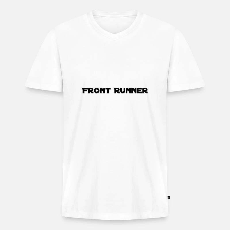 Spitzenreiter - Männer Premium Bio T-Shirt mit V-Ausschnitt - Weiß