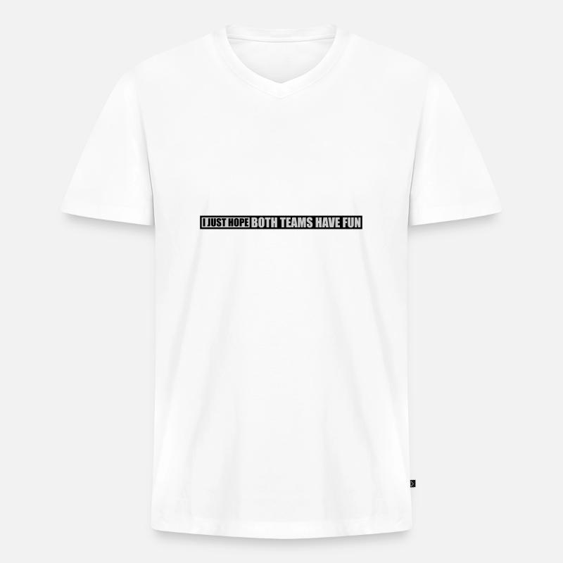 Both Teams Have Fun - Männer Premium Bio T-Shirt mit V-Ausschnitt - Weiß