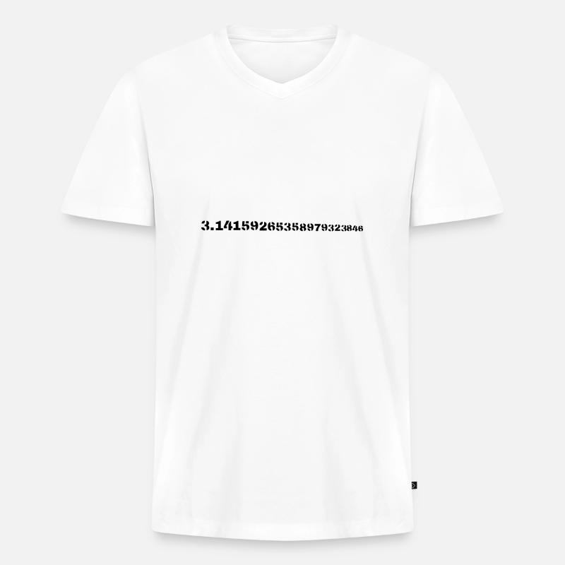 Pi - T-shirt encolure en V Premium bio Homme - blanc