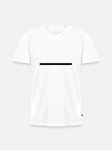 Strich dick - Männer Premium Bio T-Shirt mit V-Ausschnitt - Weiß