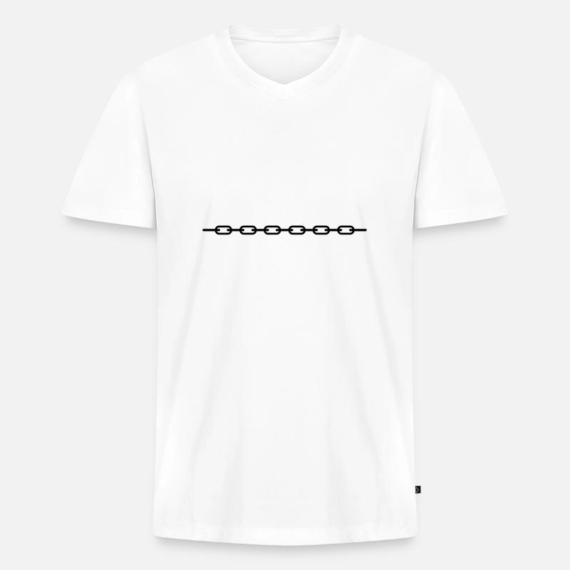 chain_f1 - Männer Premium Bio T-Shirt mit V-Ausschnitt - Weiß