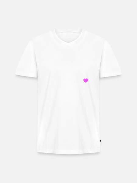 Mannschaft Herz - Männer Premium Bio T-Shirt mit V-Ausschnitt -