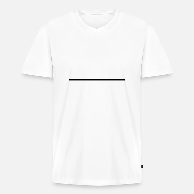 Strich normal - Männer Premium Bio T-Shirt mit V-Ausschnitt - Weiß