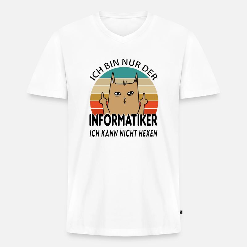 Informatiker - Männer Premium Bio T-Shirt mit V-Ausschnitt - Weiß