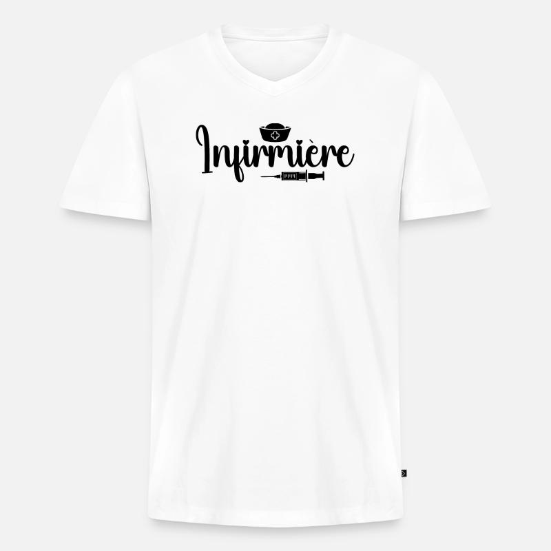 Krankenschwester Geschenk – Krankenschwester - Männer Premium Bio T-Shirt mit V-Ausschnitt - Weiß