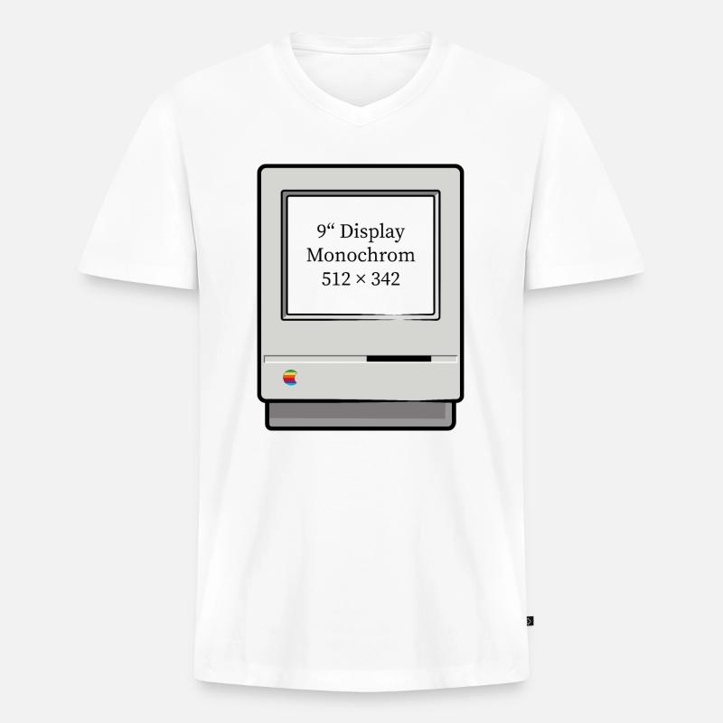 Computer Classic IT - alter Comuter - Männer Premium Bio T-Shirt mit V-Ausschnitt - Weiß