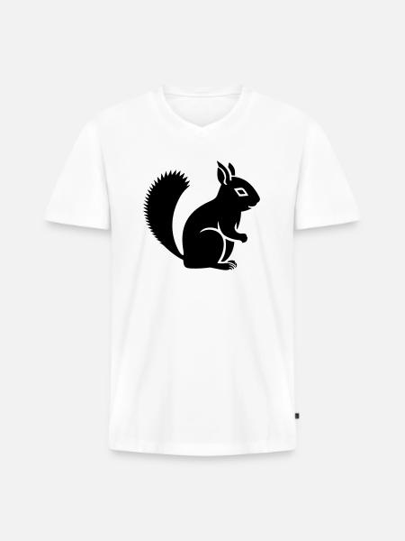 écureuil - T-shirt encolure en V Premium bio Homme - blanc