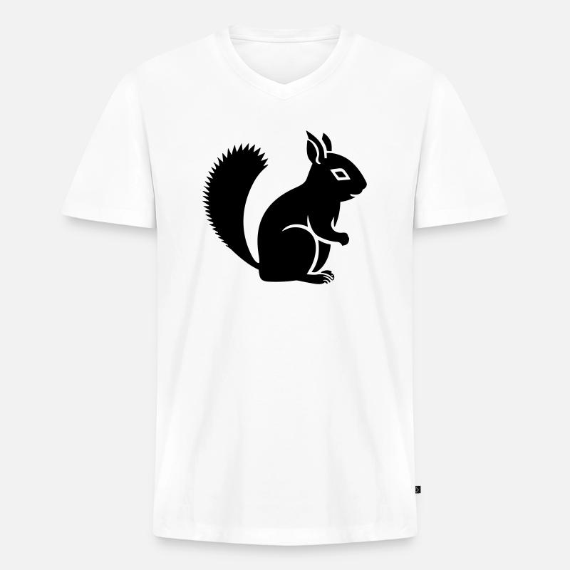 Eichhörnchen - Männer Premium Bio T-Shirt mit V-Ausschnitt - Weiß
