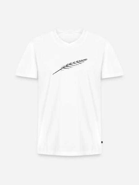 Feather of course - Men's Premium Organic T-shirt with V-neck - white