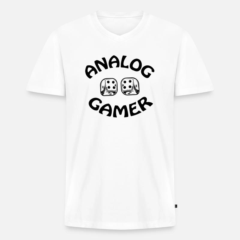 boardgame chess backgammon game night - Männer Premium Bio T-Shirt mit V-Ausschnitt - Weiß